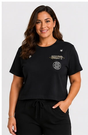 DKNY 1989 Pins and Patches Logo Tee