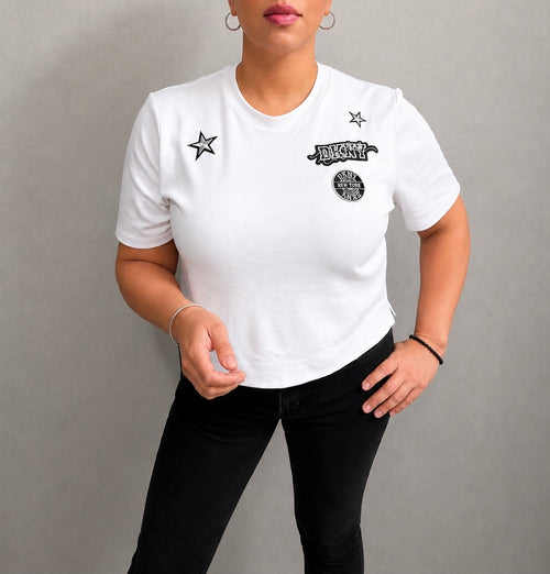 DKNY 1989 Pins and Patches Logo Tee